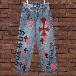 Chrome Hearts Women's Blue Jeans